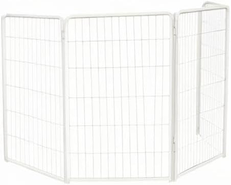FXW Homeplus Unleashed Indoor Dog Playpen - Stress-Free and Safe Play, Heavy Duty 45 Inch 4 Wire Panels Dog Pen for Large Dogs, White│Patented-PawvioPets