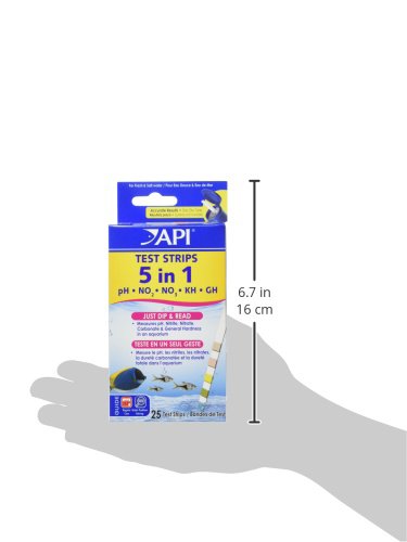 API 5-in-1 Test Strips Freshwater and Saltwater Aquarium Test Strips 25-Count Box-PawvioPets