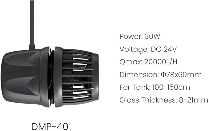 DMP-Series Aquarium Wave Maker Pump (DMP-40) – Submersible Circulation Pump for Saltwater Marine Reef Tanks, Bluetooth App Control & Smart Controller Included-PawvioPets