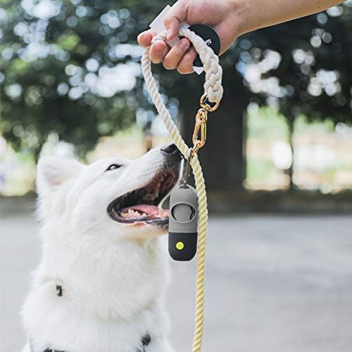 Dog Poop Bag Dispenser with Built-in LED Flashlight and Metal Clip for Leash, Pet Waste Bag Holder, Dog Walking Accessory (Black)-PawvioPets