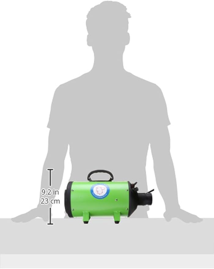 Flying Pig High Velocity Dog Pet Grooming Dryer w/Heater (Model: Flying One, Green)-PawvioPets