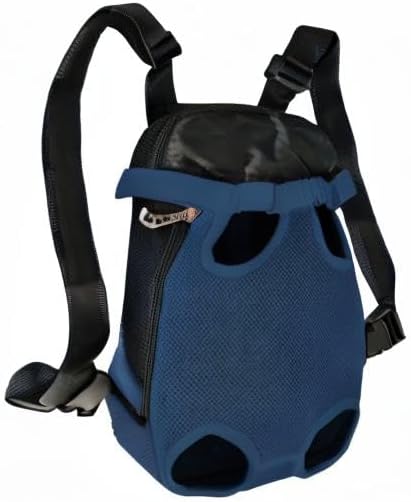 FEimaX Dog Carrier Backpack Pet Legs Out Front Cat Travel Bag, Adjustable Puppy Backpacks Carriers Hands-Free for Small Medium Dogs Cats Hiking Traveling Camping Daily Walking (Small, Navy)-PawvioPets