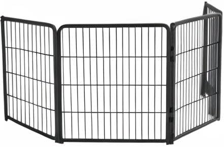 FXW Homeplus Unleashed Indoor Dog Playpen - Stress-Free and Safe Play, Heavy Duty 32 Inch 4 Wire Panels Dog Pen for Small and Medium Dogs, Black│Patented-PawvioPets