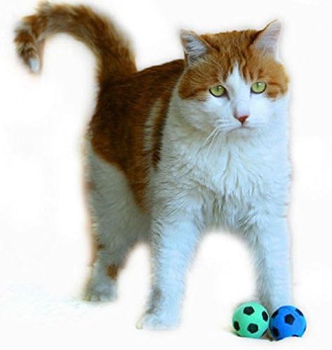 Foam Sponge Soccer Ball Cat Toy Interactive Cat Toys Independent Pet Kitten Cat Exrecise Toy Balls for Real Cats Kittens, Soft, Bouncy and Noise Free (8 Pack)-PawvioPets