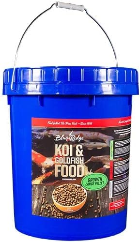Blue Ridge Koi Fish Food 14lb - Koi Food Large 3/16" Growth Formula, Goldfish Food, Premium Fish Food for Ponds, Ponds Fish Food, Floating Pond Pellets-PawvioPets