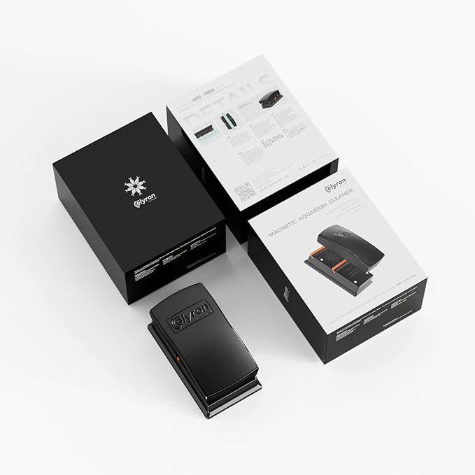 Elyron Dual Scraper Magnetic Aquarium Cleaner,Strong Magnetic Fish Tank Cleaner & Aquarium Algae Scraper for Glass/Acrylic Tanks (Small for ≤1/2" (12mm) Thick Glass)-PawvioPets