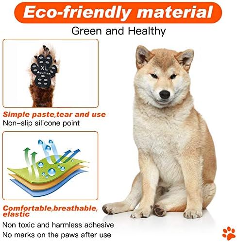 Dog Paw Protector Gripper Traction Pads,Dog Paw Covers,Foot Stickers in Summer Hot/Winter Cold Pavement,Dog Shoes Booties Socks Replacement,12 Sets (48 pcs) XXXL Black-PawvioPets