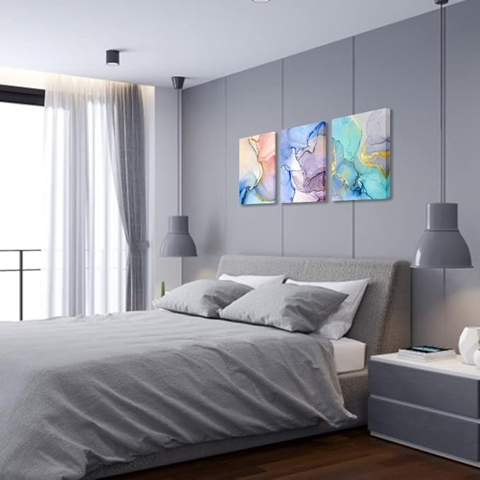 Abstract Wall Decor For Living Room Large Size Canvas Wall Art Paintings For Bedroom Colorful Color Abstract Wall Artworks Pictures For Office Decor Bathroom Home Decorations Art 3 Piece 20x28-PawvioPets