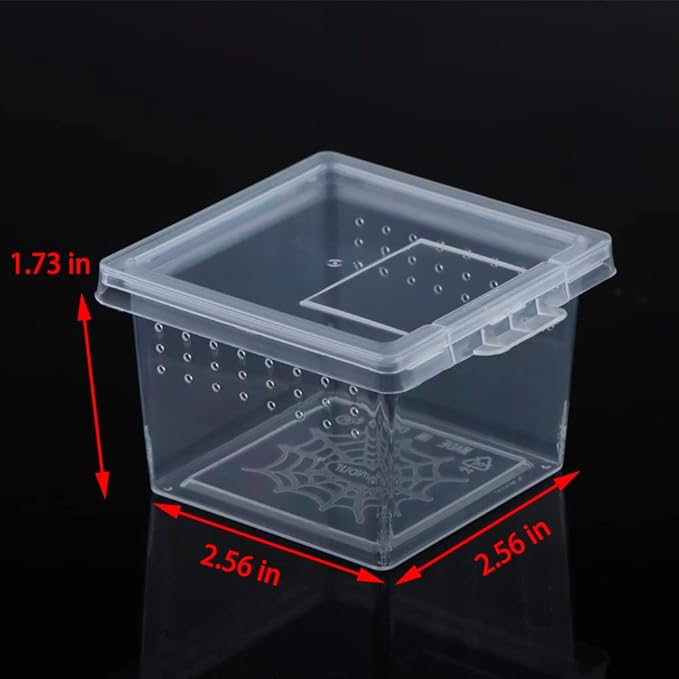 10 Pcs Insect Spider Terrariums Breeding Box Hatching Container Small Reptile Scorpion Centipede Acrylic Breeding Box (Small Size)-PawvioPets