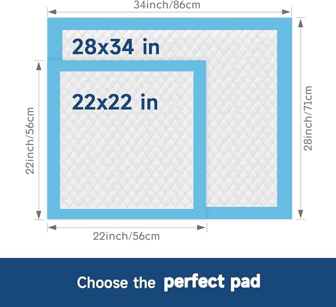 100 Count 22” x 22” Disposable Dog Pee Pads, Super Absorbent Leakproof Puppy Pads Quick Drying, Pee Pads for Dogs, Potty Dog Training Pads-PawvioPets