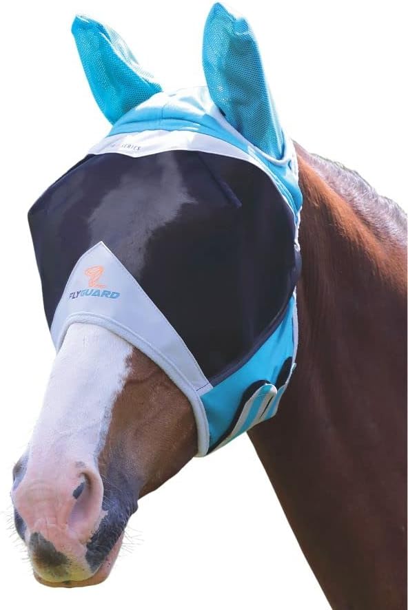 FLYGUARD FINE MESH Fly MASK with Ears (Pony, Teal)-PawvioPets