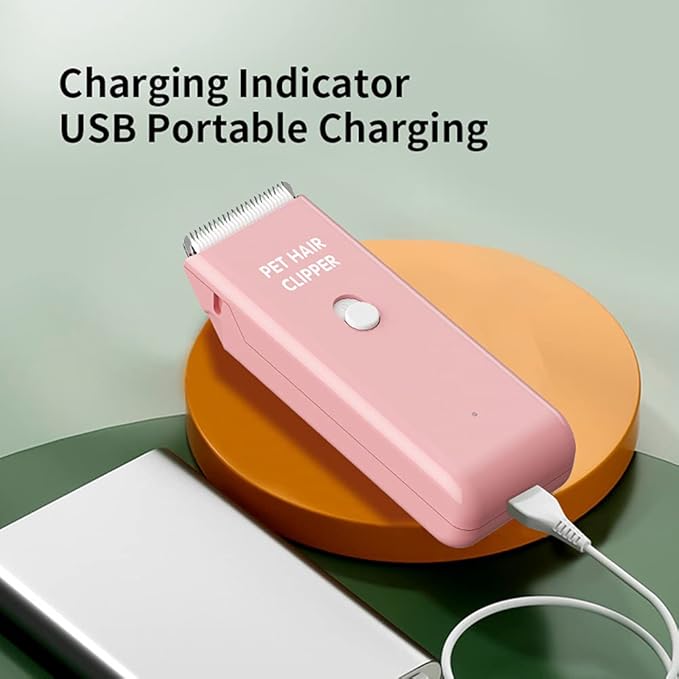 Dog Clippers,Quiet Washable USB Rechargeable Cordless Dog Grooming Kit,Electric Pets Hair Trimmers Shaver Shears for Dogs and Cats Pink-PawvioPets