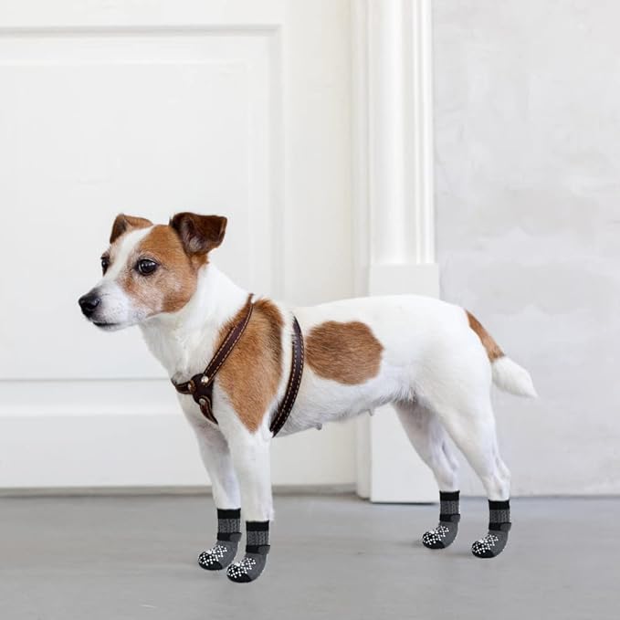 BEAUTYZOO Anti-Slip Dog Socks,Dog Shoes for Hot/Cold Pavement,Paw Protectors with Grips 3 Pairs for Puppy Small Medium Large Senior Old Dogs,Dog Socks to Prevent Licking and Hardwood Floor Protection-PawvioPets