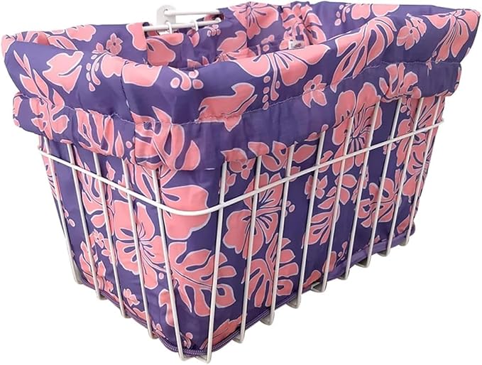Cruiser Candy Bike Basket Liner Waterproof, Universal Fit for Most Bike Baskets, Stylish 2in1Tote, Bike Basket Cover, EBiKE Front Wire Or Wicker Bike Baskets Fits Up to 15x12x10-PawvioPets