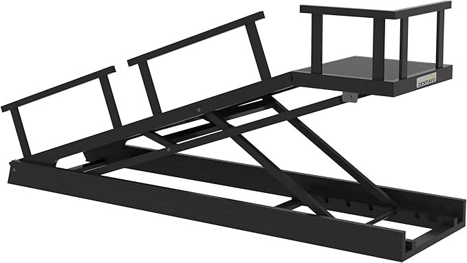 6 Level Height Adjustable Dog Ramp for Bed, Couch 65" Foldable Pet Ramp with Non-Slip Mat,DIY Glow Strips & Rest Platform Heavy Duty Dog Stairs for Large Dogs up to 200Lbs ,Black-PawvioPets