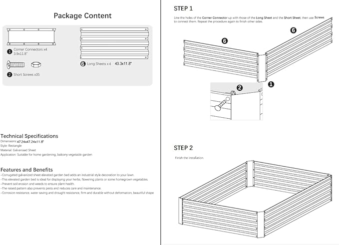 4x4x1ft Metal Raised Garden Bed Kit,Galvanized Garden Bed Box for Vegetables, Flowers, Herbs, and Succulents,120 Gallon Capacity - Green-PawvioPets