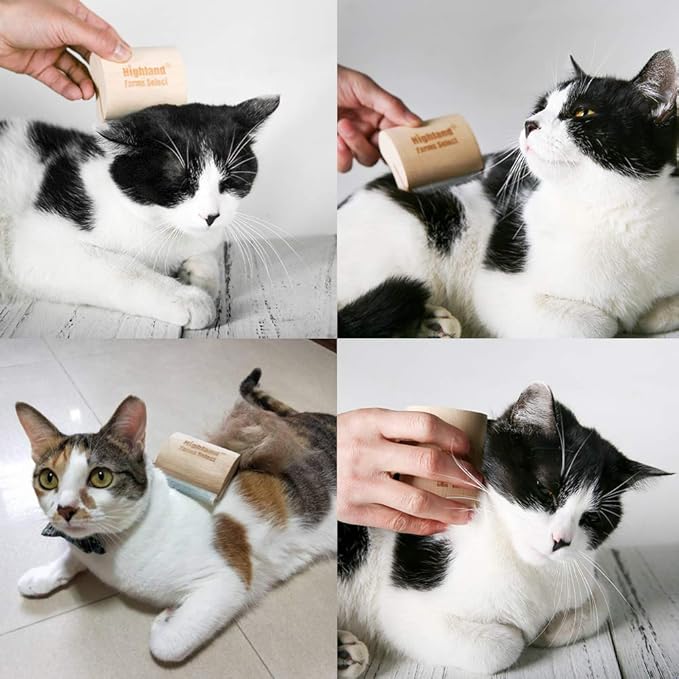 Deshedding Grooming Tool for Dogs, Cats & Horses, Ergonomic Design Wood Groom Brush, Professional Pet Groomer, Painlessly Remove for Short & Long Hair, Fur & Dirt - 2.5 Inches-PawvioPets