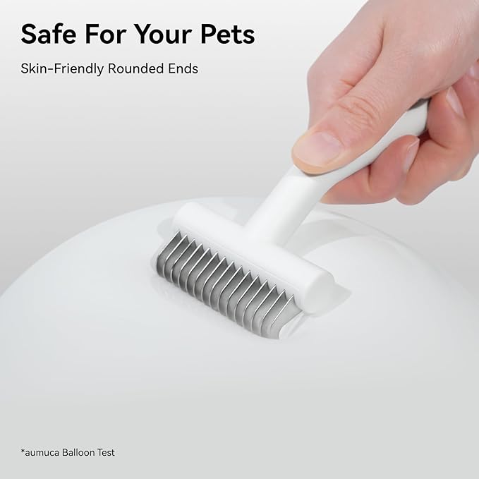 aumuca Undercoat Rake for Cats & Small/Medium Dogs – Deshedding Brush & Dematting Comb for Double-Coated Pets with Long or Short Hair, Matted Fur – Grooming Tool for Kitten, Puppy, Rabbit and Horse-PawvioPets