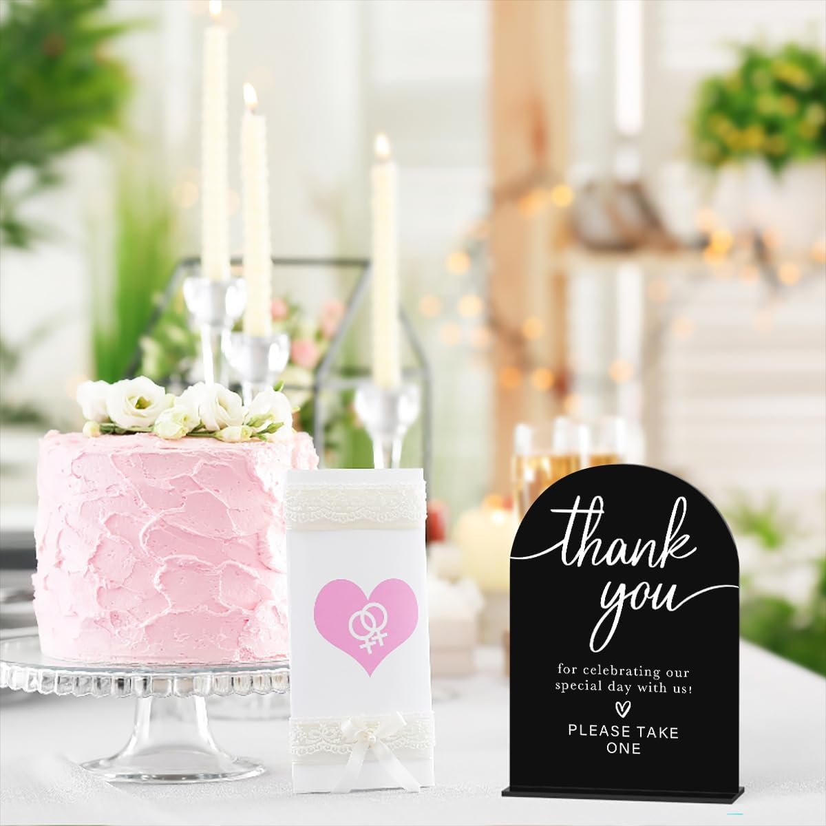Acrylic Wedding Sign Thank You Sign for Wedding Wedding Signs for Ceremony Modern Calligraphy Arch Acrylic Table Top Sign for Wedding Reception and Event Party Table(black)