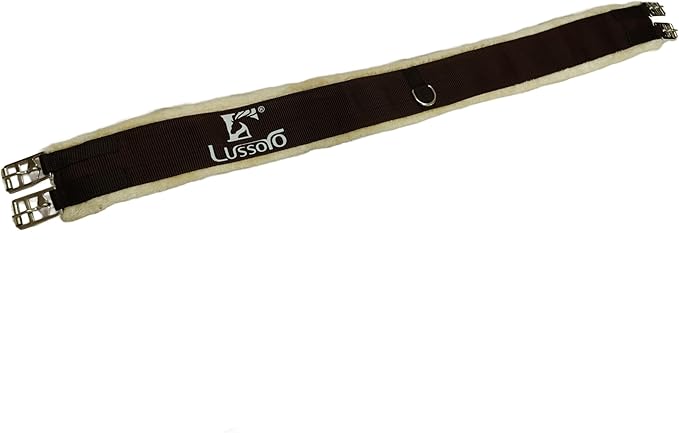 English Girth for Horse English Girth with Fleece Lightweight Horse Girth for English Saddle Size 42 (Brown)-PawvioPets