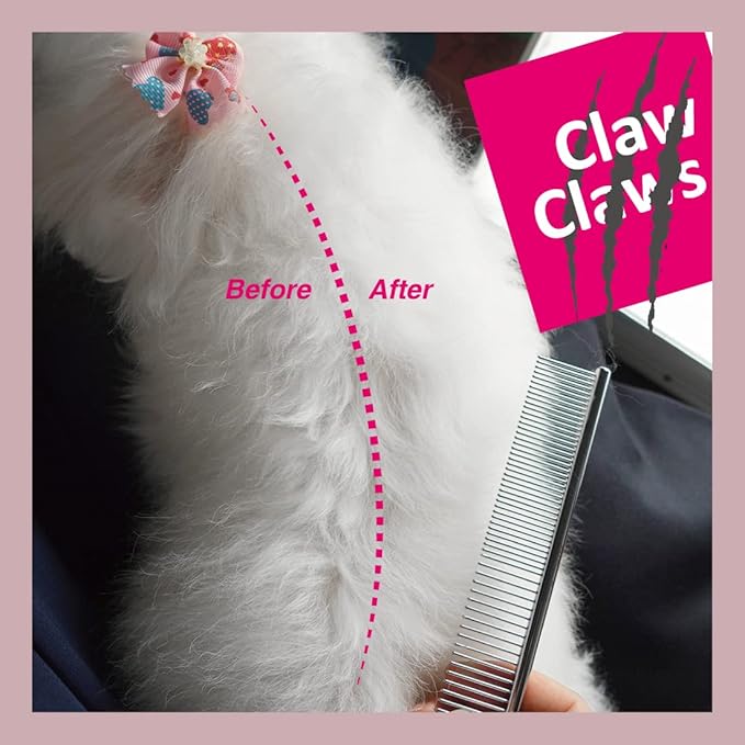 6.1" Comb with Rounded Ends Spine, Pet Comb for Professional Groomer Tool, for Short to Medium Haired Dog, Cat and other pets.-PawvioPets