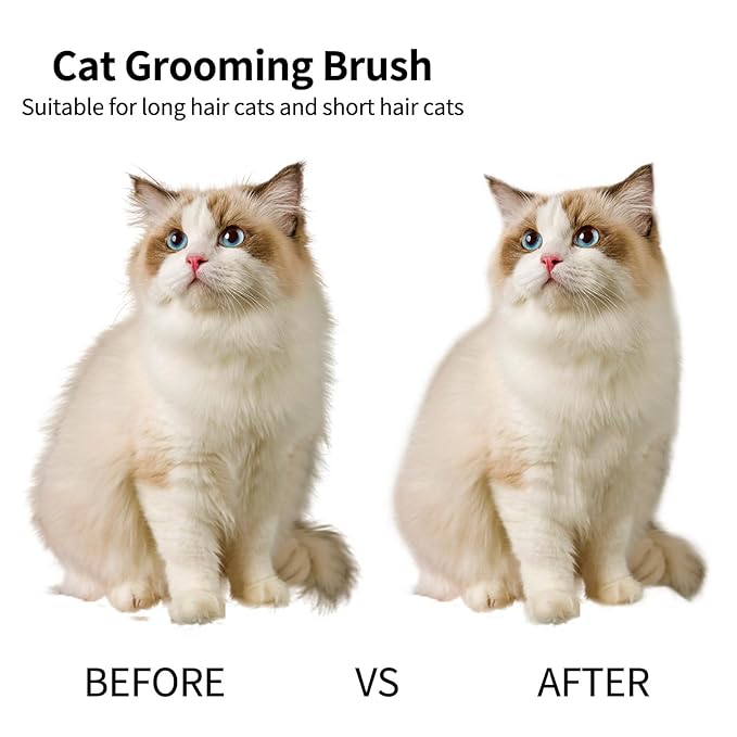 2PCS Pet Grooming Kit,Cat Brushes、Cat Nail Clipper,Cat Grooming Brush for Sedding and Grooming Fur(Grey)-PawvioPets