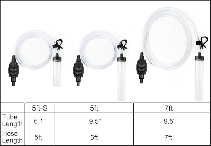5ft-S Aquarium Siphon Vacuum Cleaner for Fish Tank Cleaning Gravel & Sand-PawvioPets