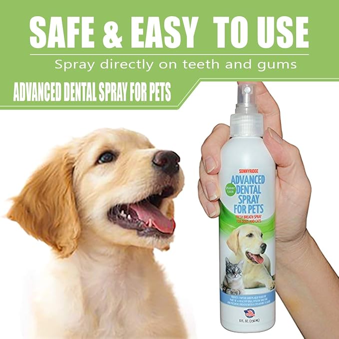 Dog Dental Spray Removes Tartar, Plaque and Freshens Breath Instantly. The Most Advanced Dental Spray for Healthy Teeth, Gums and Oral Health Care for Your Dog, Cat or Pet - 1-8 oz. Bottle-PawvioPets