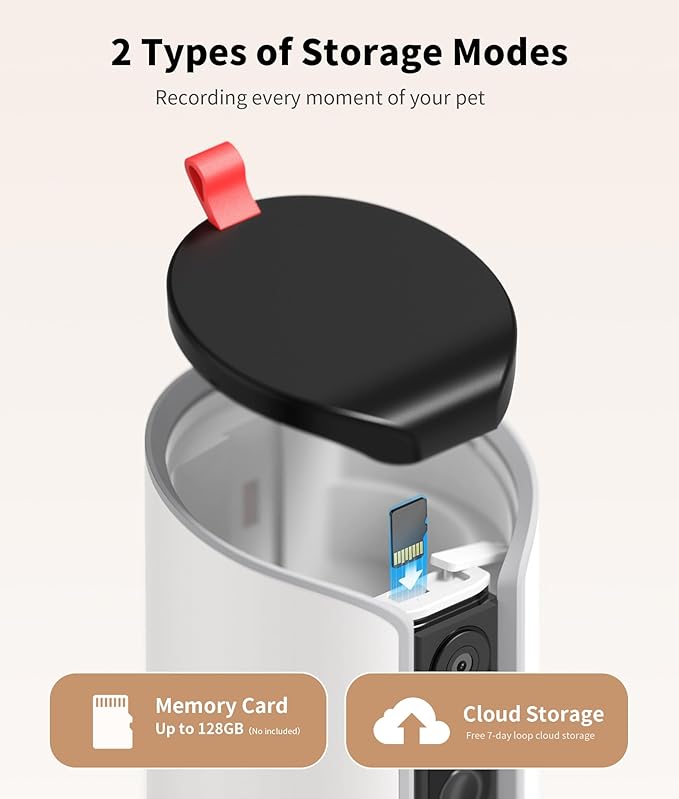 2K Pet Camera Treat Dispenser, 360°View Dog Camera with Phone App, 5G&2.4G WiFi 2-Way Talk Pet Cam Indoor for Cats Remote Treat Tossing, Motion Alerts, Auto Tracking-PawvioPets