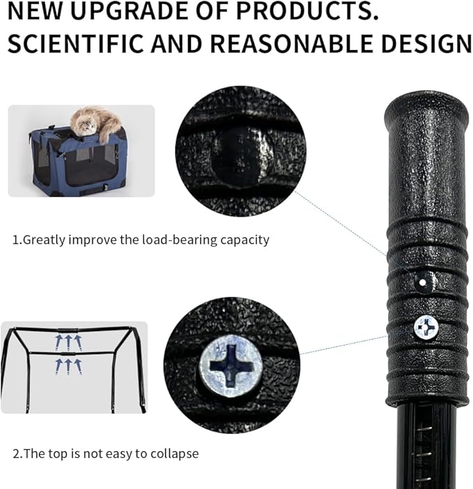 Extra Large Cat Carrier Soft Sided, Portable Small Dog Carrier for 2 Cats, 24"x16.5"x16" Car Travel Folding Comfortable Design with Bowl, Grey-PawvioPets