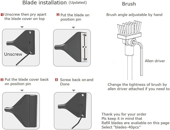 Aquarium Algae Scraper Cleaner Brush with 10 Stainless Steel Blades for Fish Reef Plant Glass Tank 26 Inch-PawvioPets