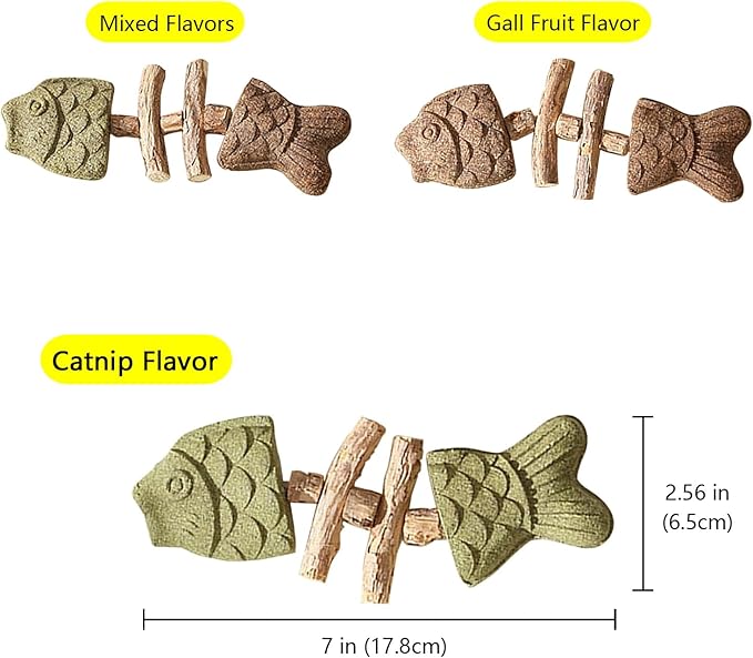 3 Pack Catnip Toys, Healthy Cat & Kitten Teeth Cleaning Dental Chew Toy, Contain Catnip, Natural Silvervine, and Gall Fruit, Interactive Cat Toys for Indoor Cats, are Edible for All Cats Breeds-PawvioPets