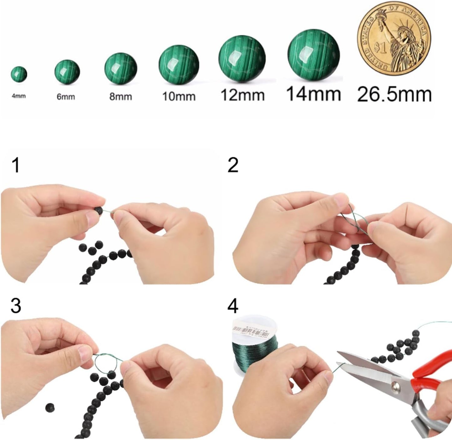 Blue Jade Stone Beads Gemstone Round Crystal Energy Jade Beads Stone Beads for Jewelry Making DIY Bracelet Necklace Jewelry Making 1 Strand 15.5inch 35PCS 10MM