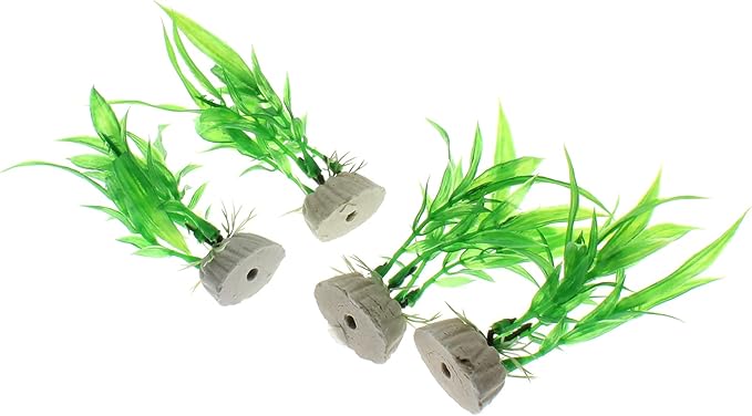 4 Pcs Green Artificial Plastic Plants Fish Tank Plants Fish Aquarium Decoration-PawvioPets