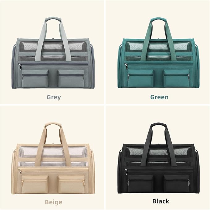 Cat Carrier Bag,Soft Sided Ventilated Pet Carrier for Small Dog Airline Approved Travel Puppy Carrier with Breathable Mesh, Foldable Portable for Outdoor Car-PawvioPets