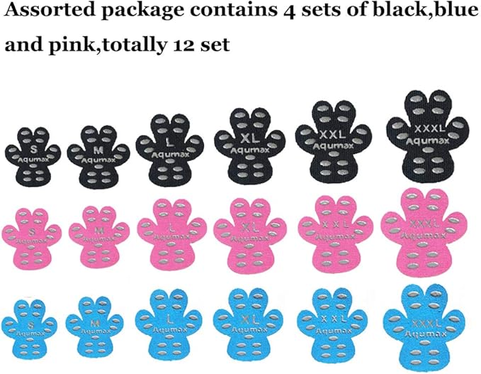 Dog Paw Protector Gripper Traction Pads,Dog Paw Covers,Foot Stickers in Summer Hot/Winter Cold Pavement,Dog Shoes Booties Socks Replacement,12 Sets (48 pcs) S Multicolor-PawvioPets