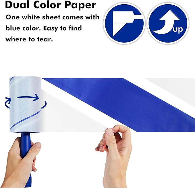 1200 Sheets Lint Roller with 6 Upgraded Handles (6 Rollers + 6 Refill), Mage Value Set Sticky Lint Rollers for Pet Hair, Portable Pet Hair Remover for Clothes, Furniture, Carpet, Dog and Cat-PawvioPets