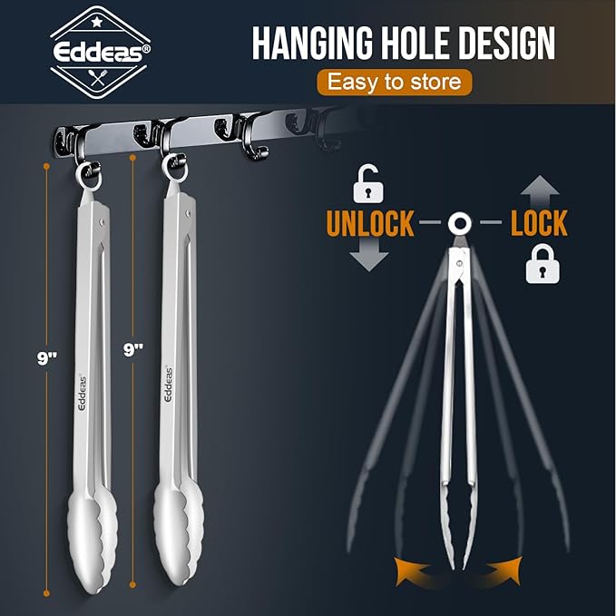 2PCS 9inch Tongs for Cooking - Heat Resistant 600 Degree Kitchen Tongs, Heavy Duty All Metal Food Tongs, Stainless Steel and Non-Slip handle, Salad, Grilling, Barbecue, Dishwasher safe-PawvioPets