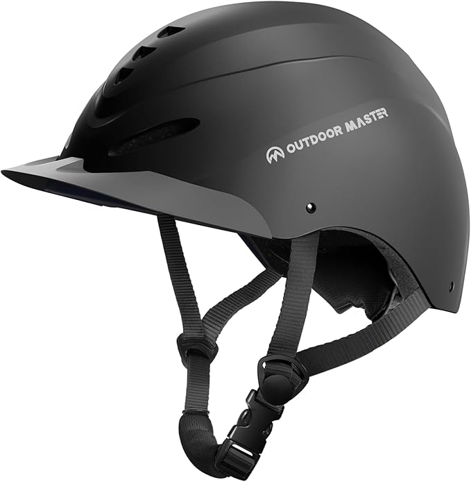 OutdoorMaster Equestrian Helmet, Horse Riding Helmet with Sun Visor and Excellent Ventilation, Adjustable Safe Helmet for Men, Women & Youth-PawvioPets