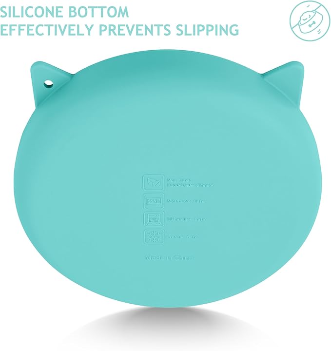 Coomazy Silicone Slow Feeder Dog Cat Bowls, Interactive Puzzle Toy for Pets Dry/Wet Food Training, Keeps Dogs Cats Busy, Prevents Puppy Kitty Overeating (Cyan, 1.4 Cup)-PawvioPets