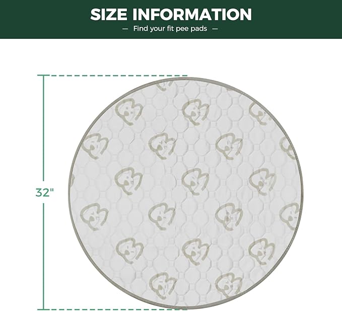 FXW Washable Pee Pads for Dogs, Puppy Pads with Super Absorbent, Specifically Designed for Whelping Box, 32" Round, Khaki, 2 Packs-PawvioPets