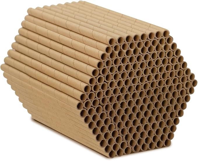 200pcs Cardboard Bee House Nesting Tubes - 6" Long X 5/16" Diameter Tube for Mason Solitary Bees - for Filling Insect Hotels and Bug Houses-PawvioPets