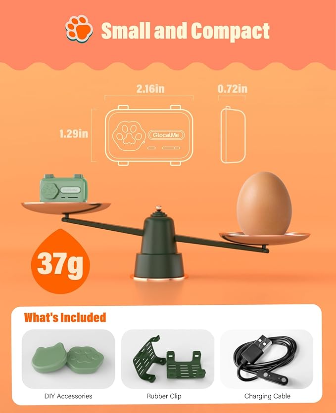 GlocalMe PetPhone for Dog and Cat, Support Play Music and Two-Way Call, Pet Community and AI Health Alerts, Real Time Tracking and Virtual Fence, Unlimited Range Pet GPS Tracker (Green)-PawvioPets