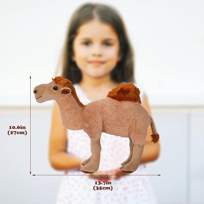 Camel Plush Toy, Stuffed Animal Plushie Doll, Soft Fluffy Like Real Desert Animals Hugging Toy - Present for Every Age & Occasion-PawvioPets