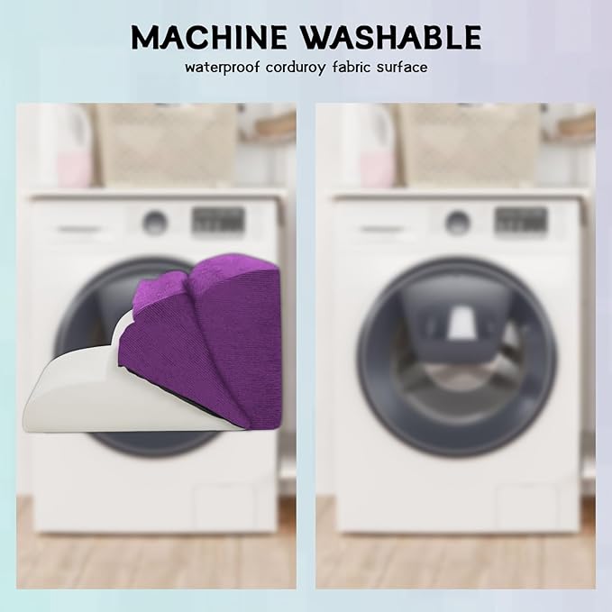 Dog Steps for Small Dogs, 4-Step Dog Ramp and Stairs for High Beds and Sofa, Non-Slip Pet Stairs Removable and Easy to Clean Cover, Purple-PawvioPets