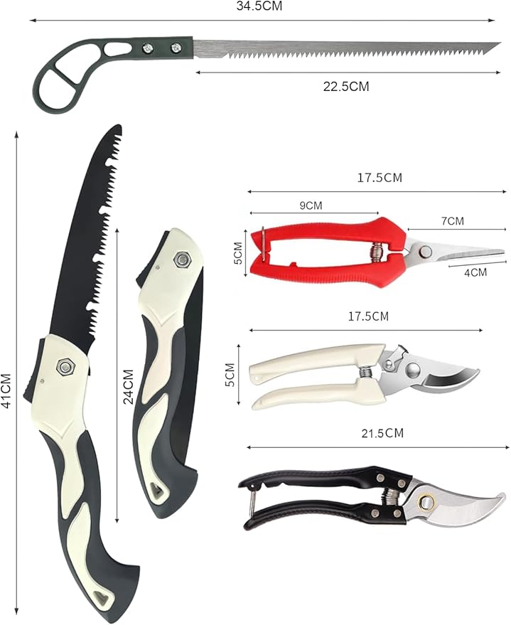 5 Piece Gardening Scissors Folding Saw Pruner Set with Pruner Saw Hand Garden Clippers Set-PawvioPets
