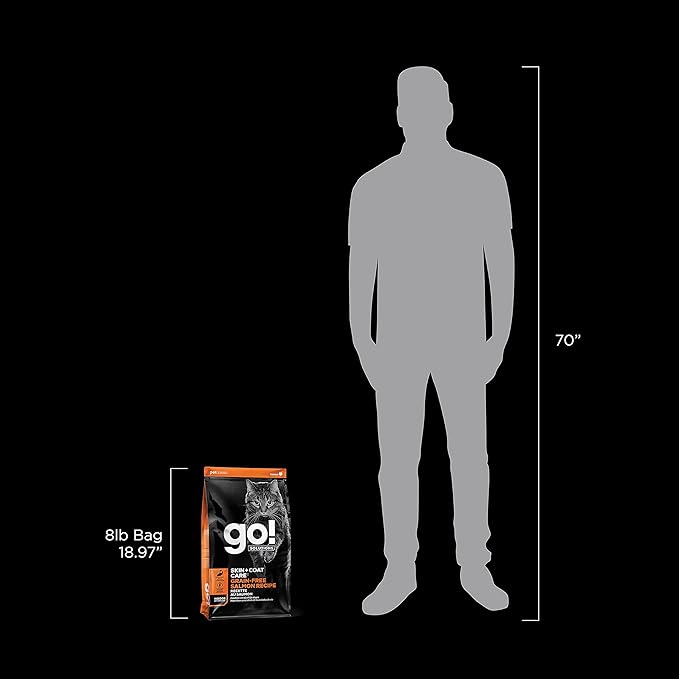 Go! Solutions Skin + Coat Care, Grain-Free Dry Cat Food, Salmon Recipe, 8 lb Bag-PawvioPets