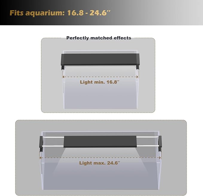 GLOWRIUM Saltwater Aquarium Light, Smart Reef Coral Fish Tank Light with Bluetooth + WiFi Dual Control App, DIY Spectrum, Brightness Adjustable, Anti-Drop, Real Time Water Temperature Sensor(18-24 in)-PawvioPets