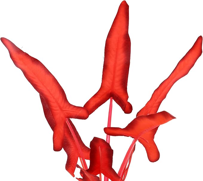 2-Pack 12 Inch Aquarium Silk Aquarium Plants, Artificial Plastic Plant for Small Tank, Goldfish, Fish Hides,Dark Red-PawvioPets