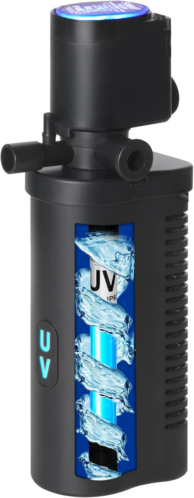 Aquarium U-V Filter 158GPH for 10-45 Gallon Small Betta Fish Turtle Tank, Internal Filter w/ Aeration Bio Sponge Green Clean Machine Green Killing Deodorization Keep Saltwater Freshwater Crystal Clear-PawvioPets
